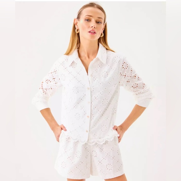 Lilly Pulitzer Tops - Lilly Pulitzer Singrid Eyelet Top